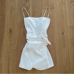 Reformation White Linen Wrap Dress size 4